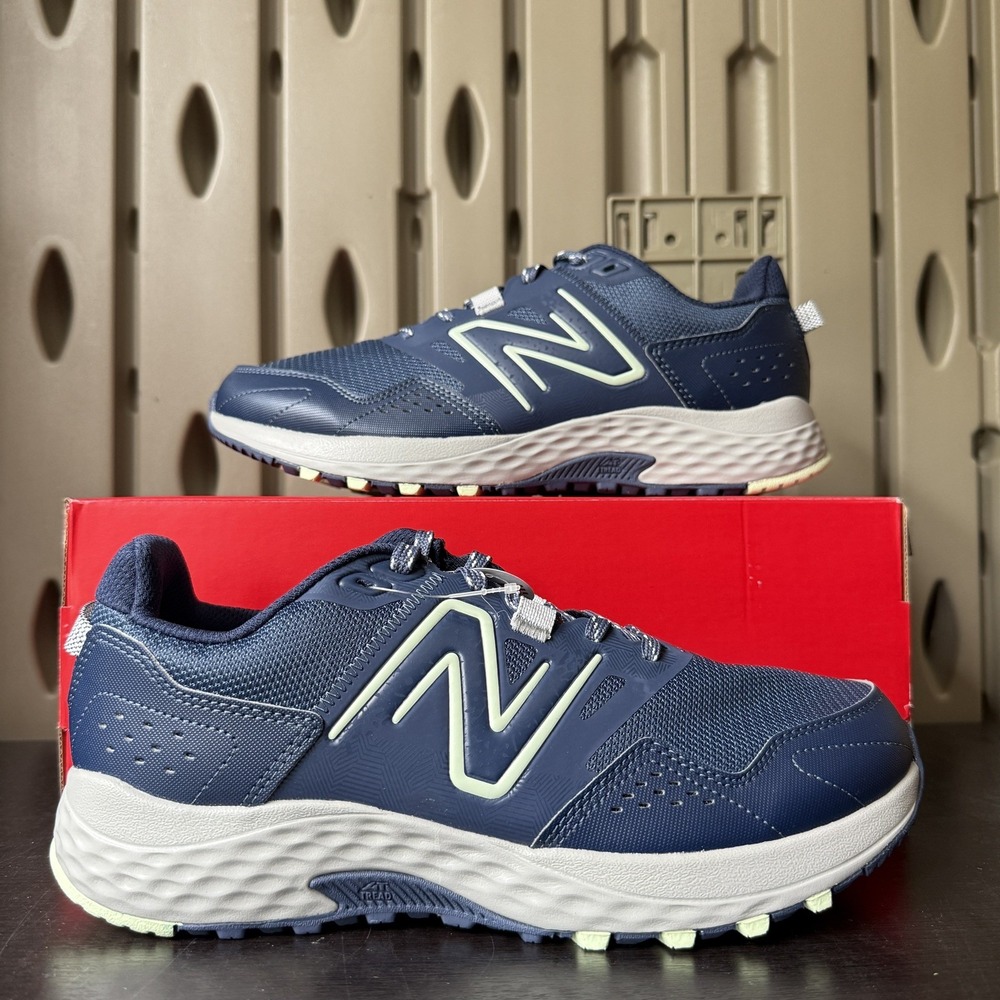 New Balance 410v8 Trail Running Shoes Men Sz 9 4E WIDE Blue Sneakers MT410CA8